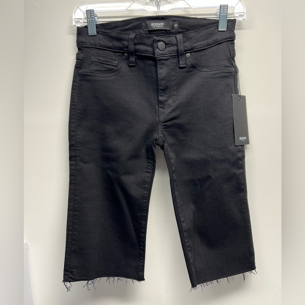 Hudson black Amelia knee shorts
